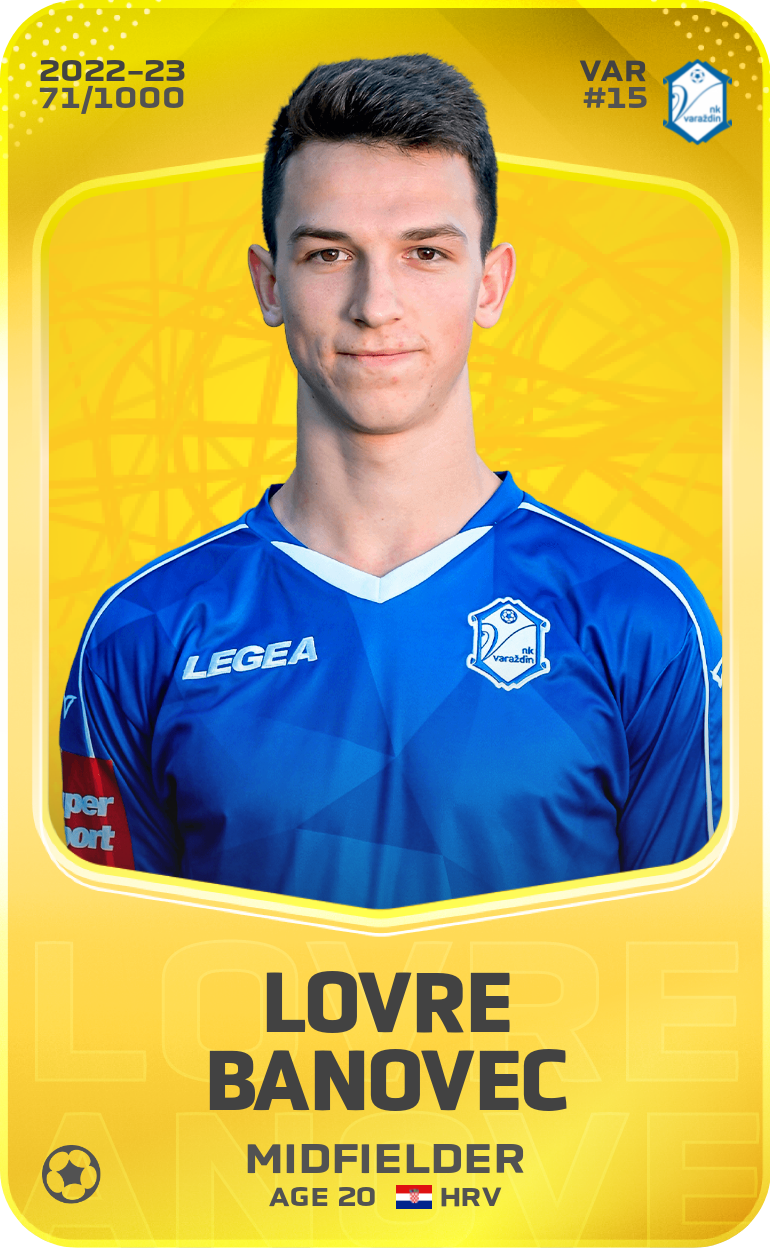 Sorare - Sorare Official - Lovre Banovec 2022-23 • Limited 71/1000 - NFT # 96025542868509707234439371797238800570587692666947910751891137677163199880284