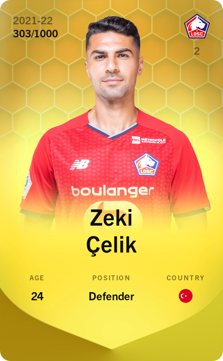 Sorare - Sorare Official - Zeki Çelik 2021-22 • Limited 303/1000 - NFT # 41236317204477394608791863341126969552166305590646407081850117692341254694415