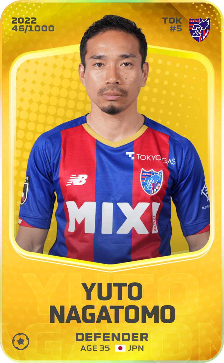 Sorare - Sorare Official - Yuto Nagatomo 2022-23 • Limited 46/1000 - NFT # 51027434244541799154005145128204774233169024554001074168516430069015350233990