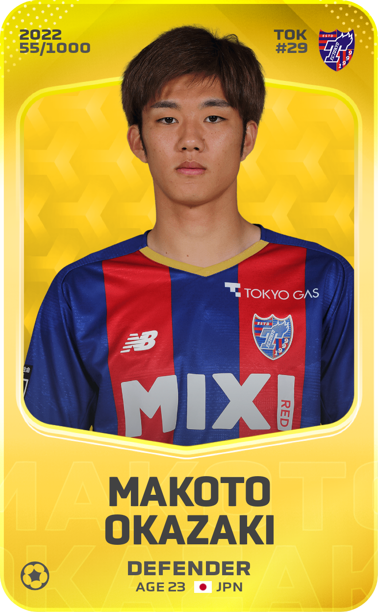 Sorare - Sorare Official - Makoto Okazaki 2022-23 • Limited 55/1000 - NFT # 36458242382479126257861995184658879937441057662504259455895951788158128379311
