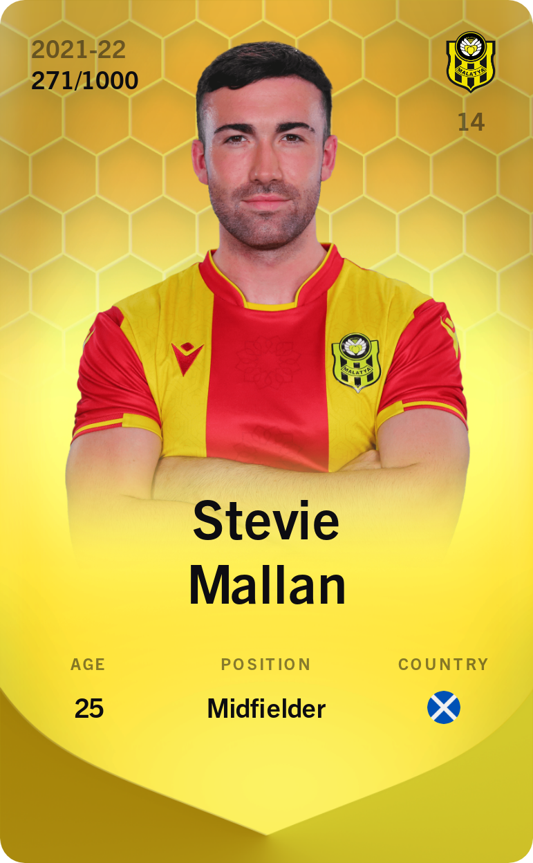 Sorare - Sorare Official - Stevie Mallan 2021-22 • Limited 271/1000 - NFT # 54136075294734734750851391353682715118238595398329569086441272657887757536838