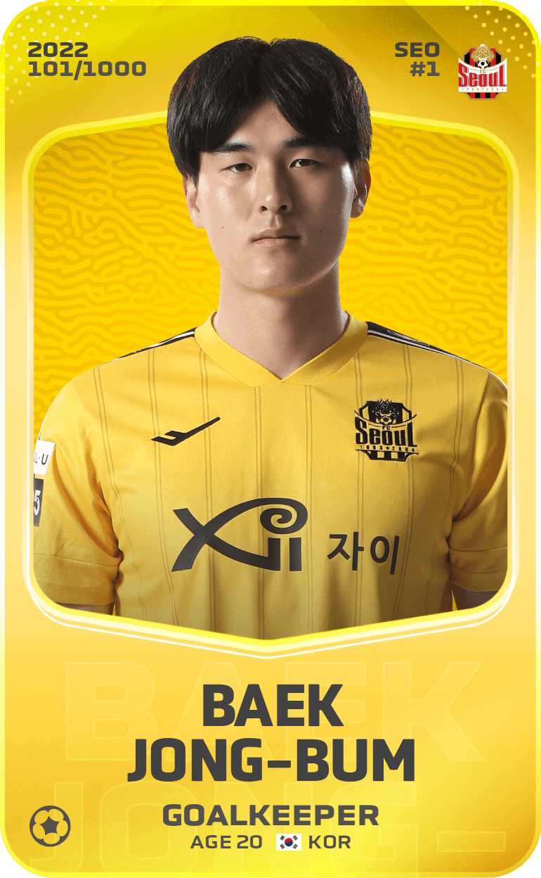 Baek Jong-Bum 2022-23 • Limited 101/1000
