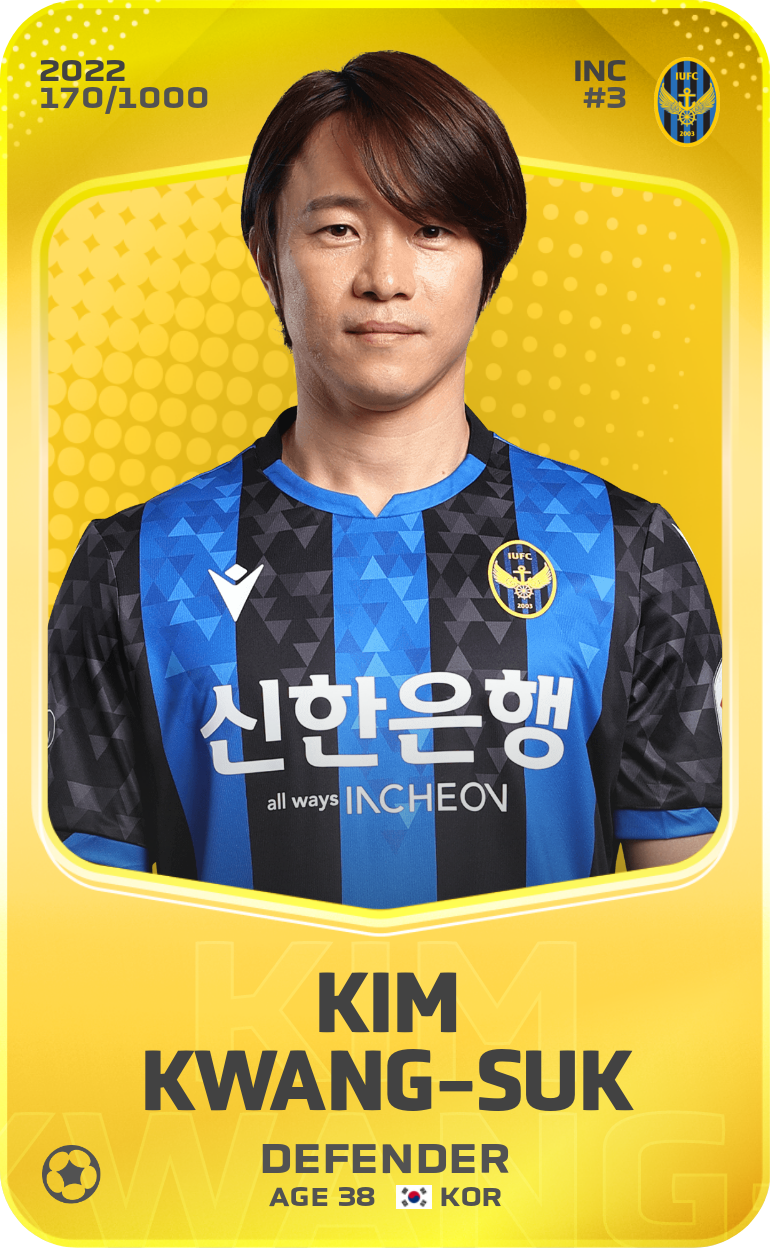 Sorare - Sorare Official - Kim Kwang-Suk 2022-23 • Limited 170/1000 - NFT # 69073053566716819864604176636478138877747831469104653006084791671662335938129