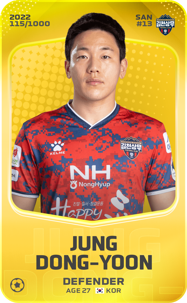 Sorare - Sorare Official - Jung Dong-Yoon 2022-23 • Limited 115/1000 - NFT # 69409166618223410414498717451935250109356690727307854734634729055721285311446