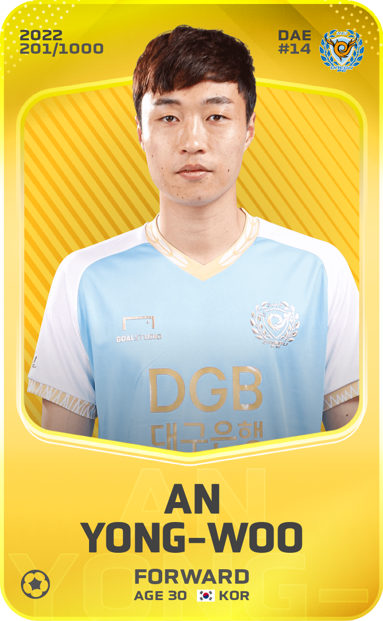 Sorare - Sorare Official - An Yong-Woo 2022-23 • Limited 201/1000 - NFT # 83489407815667556055487056164883344479445664807584658418391659923715139354131