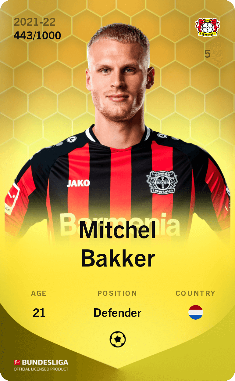 Mitchel Bakker 2021-22 • Limited 443/1000