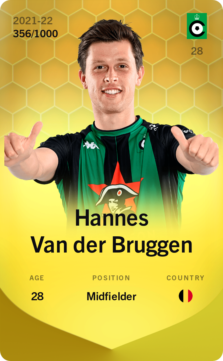 Sorare - Sorare Official - Hannes Van der Bruggen 2021-22 • Limited 356/1000 - NFT # 38981774817516276821739292546201505395690627982871103686671267441690090589723