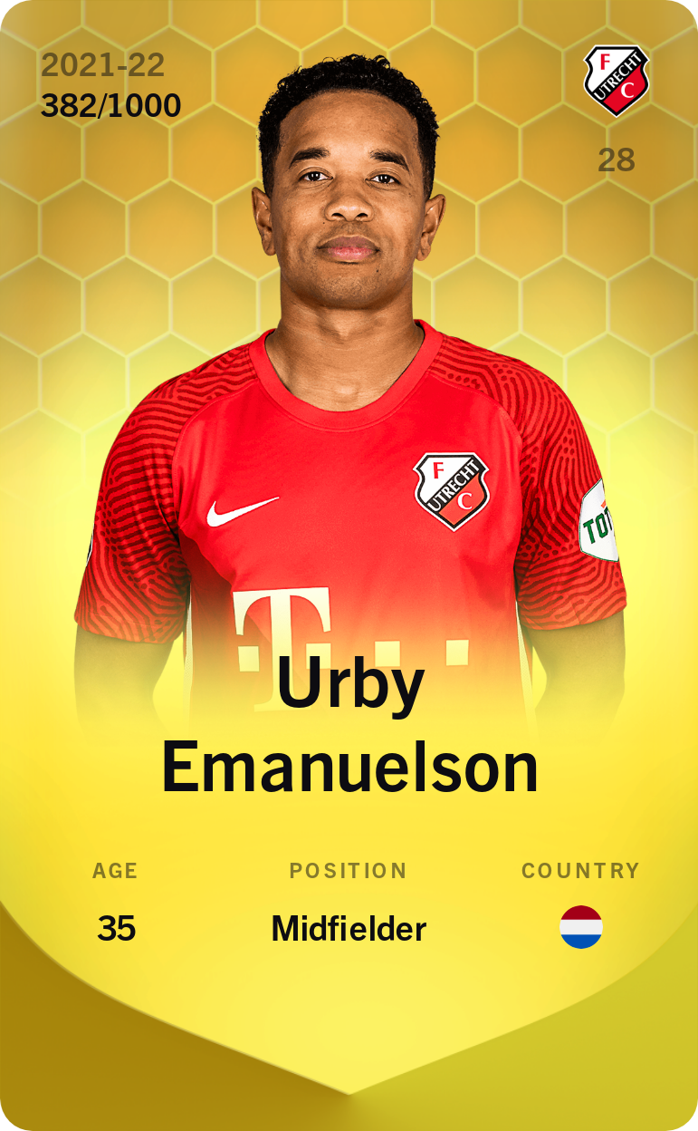 Sorare - Sorare Official - Urby Emanuelson 2021-22 • Limited 382/1000 - NFT # 13844213104375192130064082279423727930092356126492135154855609260107624781392