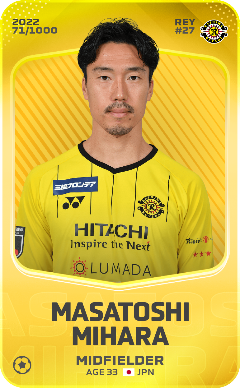 Sorare - Sorare Official - Masatoshi Mihara 2022-23 • Limited 71/1000 - NFT # 10620024947607427605635883170258522515557444553568383056775370543616390262363