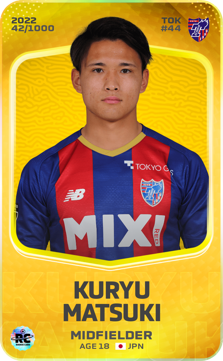 Sorare - Sorare Official - Kuryu Matsuki 2022-23 • Limited 42/1000 - NFT # 98433401745010001025211196723536378295678530270764796123237044413413859391000