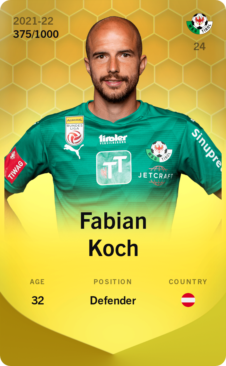 Sorare - Sorare Official - Fabian Koch 2021-22 • Limited 375/1000 - NFT # 86631686007624236133035019432416048886590490160462061074351957843785118674647