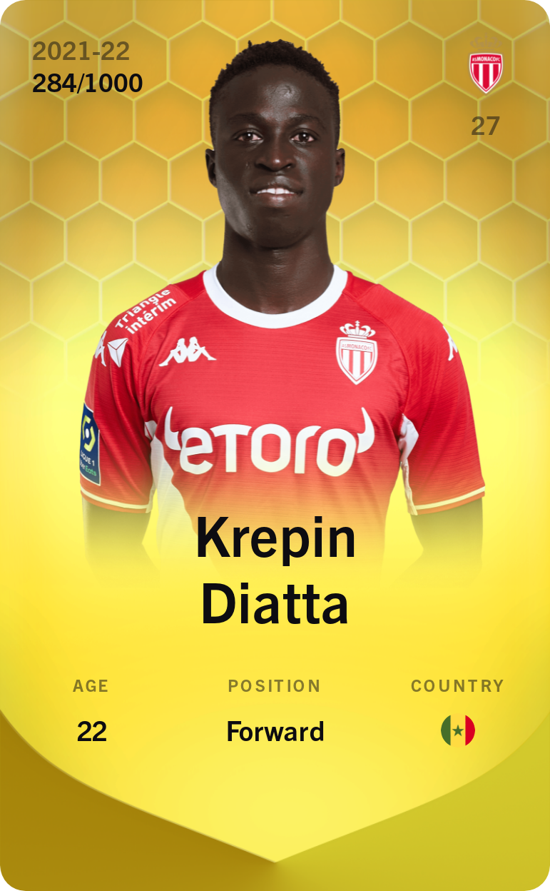 Sorare - Sorare Official - Krepin Diatta 2021-22 • Limited 284/1000 - NFT # 84157098597209534304671614084702337988347418192204179632362872691312627755952