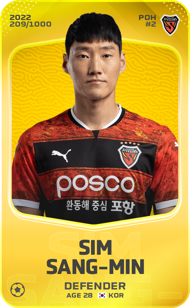 Sorare - Sorare Official - Sim Sang-Min 2022-23 • Limited 209/1000 - NFT # 103435342002793849789179923655818080661048571623196897916350730011690449361604