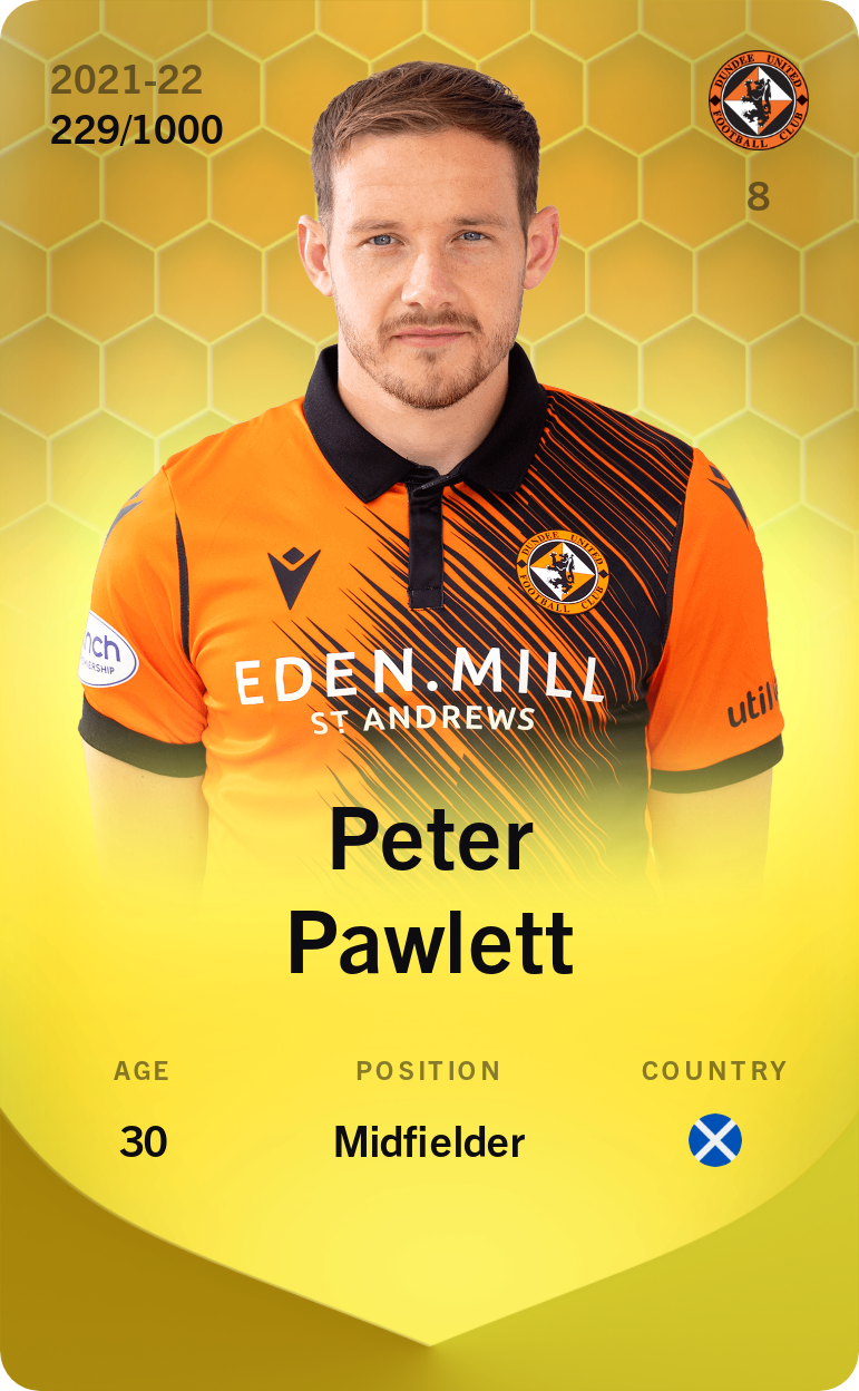 Sorare - Sorare Official - Peter Pawlett 2021-22 • Limited 229/1000 - NFT # 34272688401238007558758033060969055293230924899449257202906866532293291516554