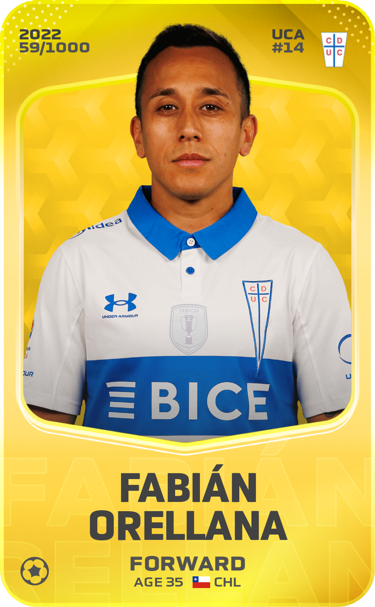 Sorare - Sorare Official - Fabián Orellana 2022-23 • Limited 59/1000 - NFT # 113349867344754651013305958424548203383920102387353317287702211813041521680616