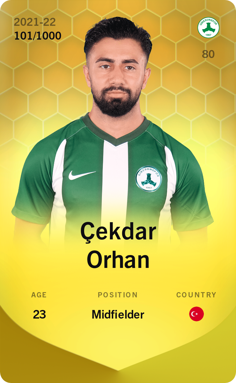 Sorare - Sorare Official - Çekdar Orhan 2021-22 • Limited 101/1000 - NFT # 108295594163672476442013443947776182139573412369640839692619815572932448232345