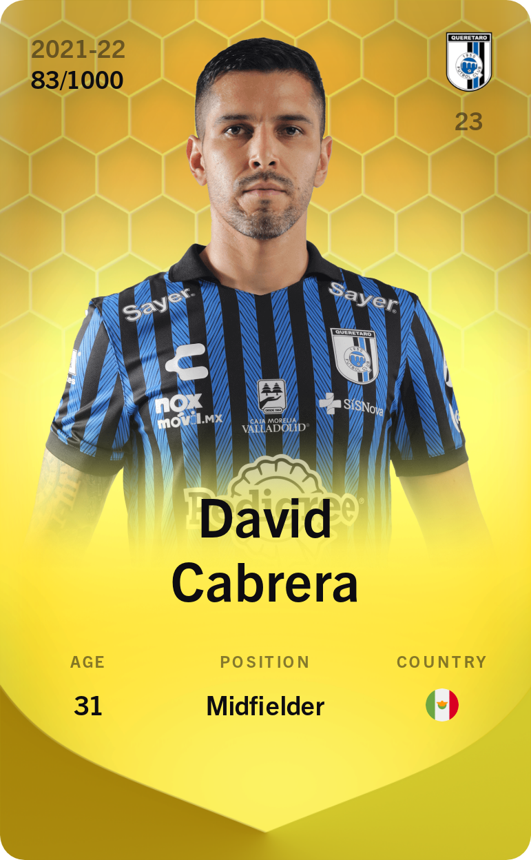 Sorare - Sorare Official - David Cabrera 2021-22 • Limited 83/1000 - NFT # 102738666772250054982291290033299235822459171891432191861582019206743058894698