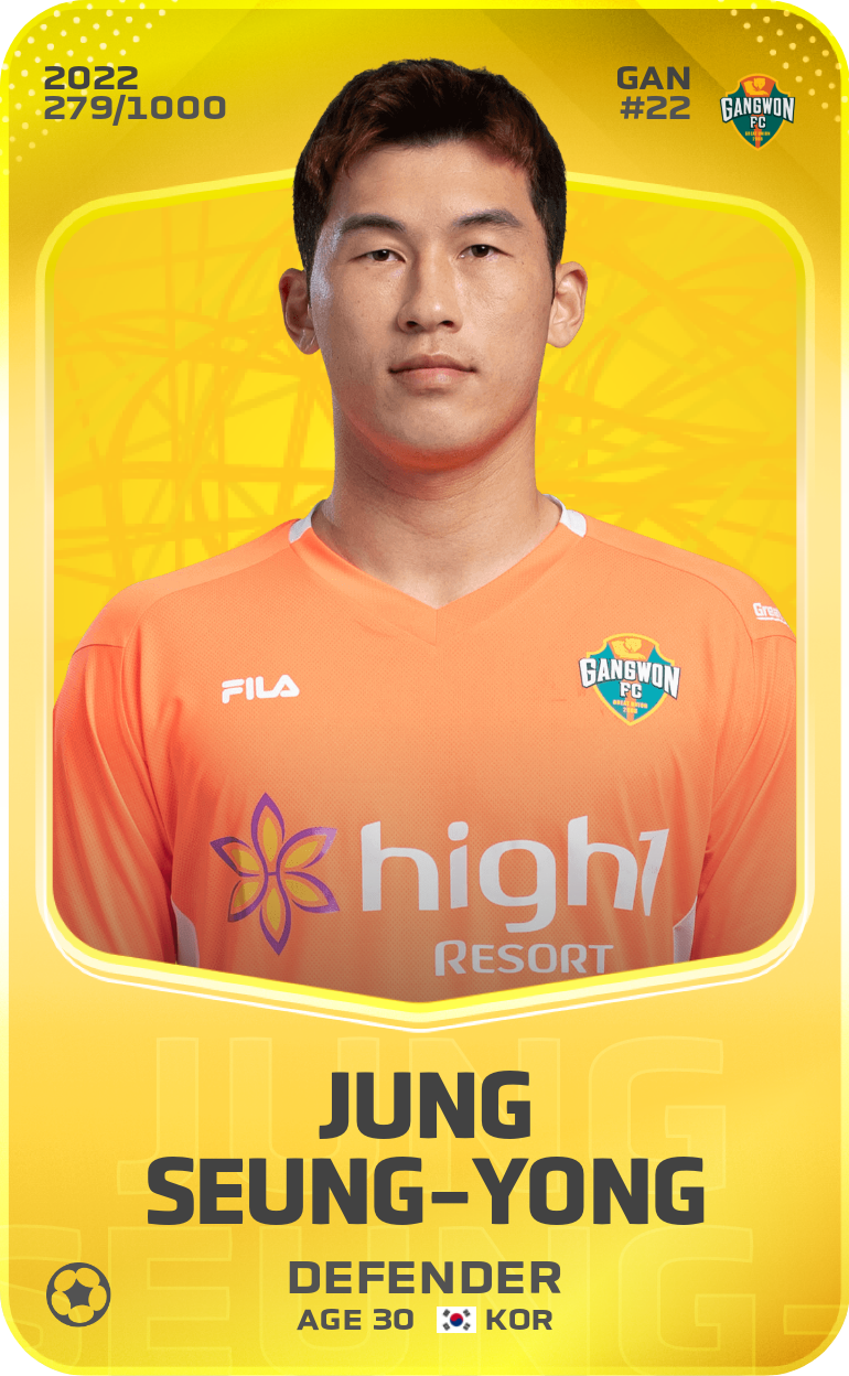 Sorare - Sorare Official - Jung Seung-Yong 2022-23 • Limited 279/1000 - NFT # 113011914817525627971527227605286601438652855615016524800602227266853566381209