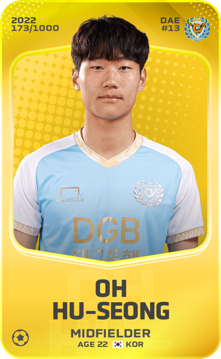 Sorare - Sorare Official - Oh Hu-Seong 2022-23 • Limited 173/1000 - NFT # 13721477566817615853715387443624260422298957964719736605570040445196612221482