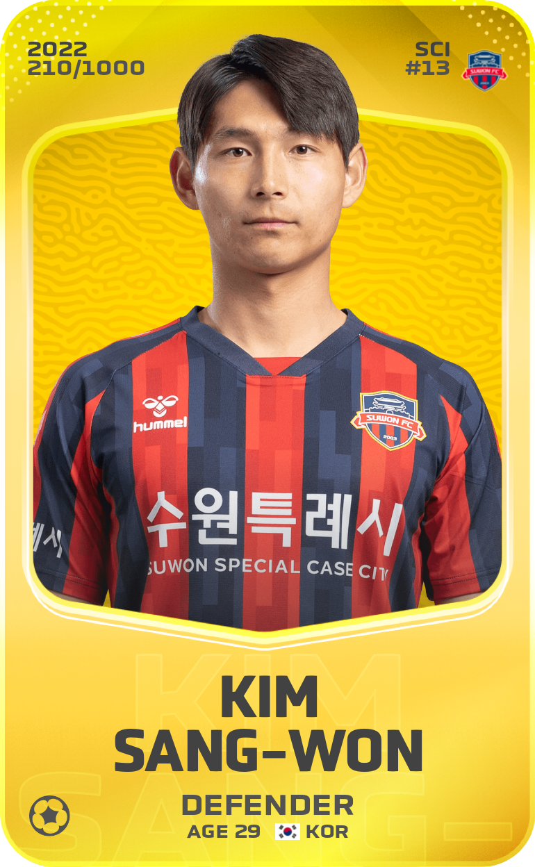 Sorare - Sorare Official - Kim Sang-Won 2022-23 • Limited 210/1000 - NFT # 84670327002017945228470184563700727003649213751340078816119812682976902528529