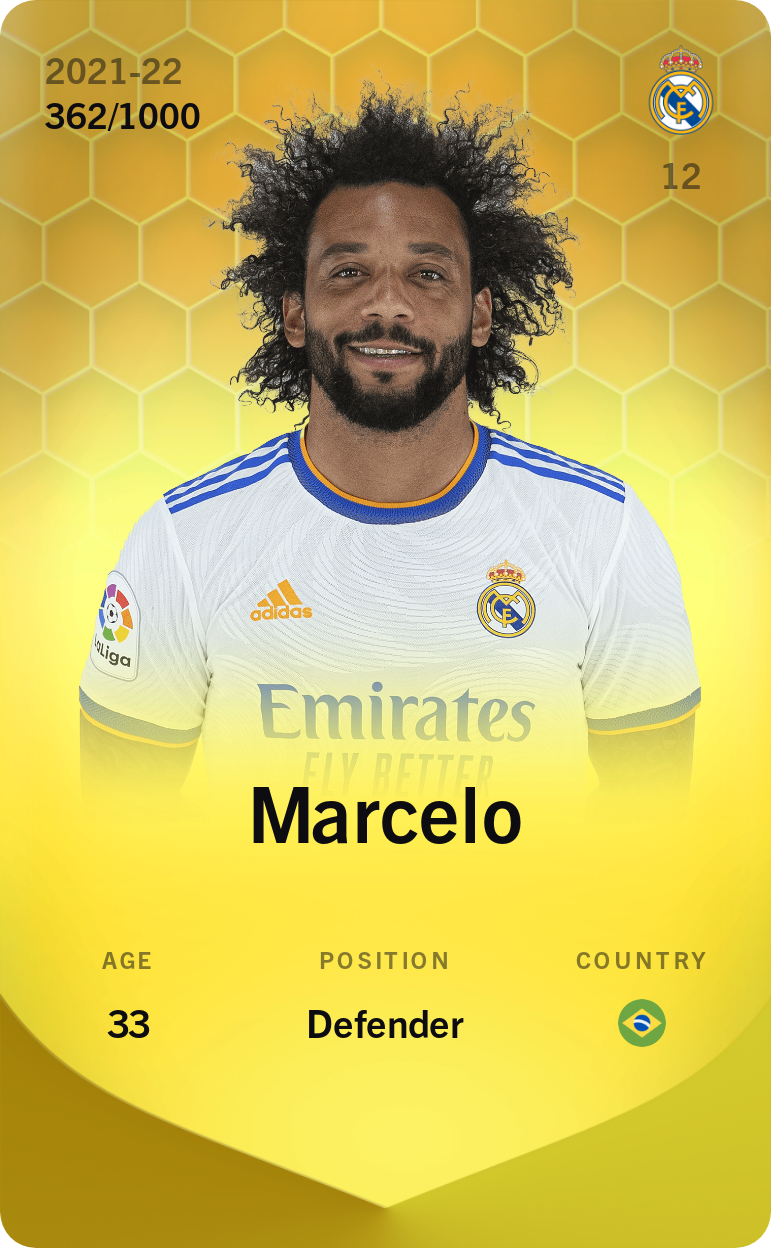 Sorare - Sorare Official - Marcelo 2021-22 • Limited 362/1000 - NFT # 96145040599143726815713622798500013023688437988785708826054345546963198599778