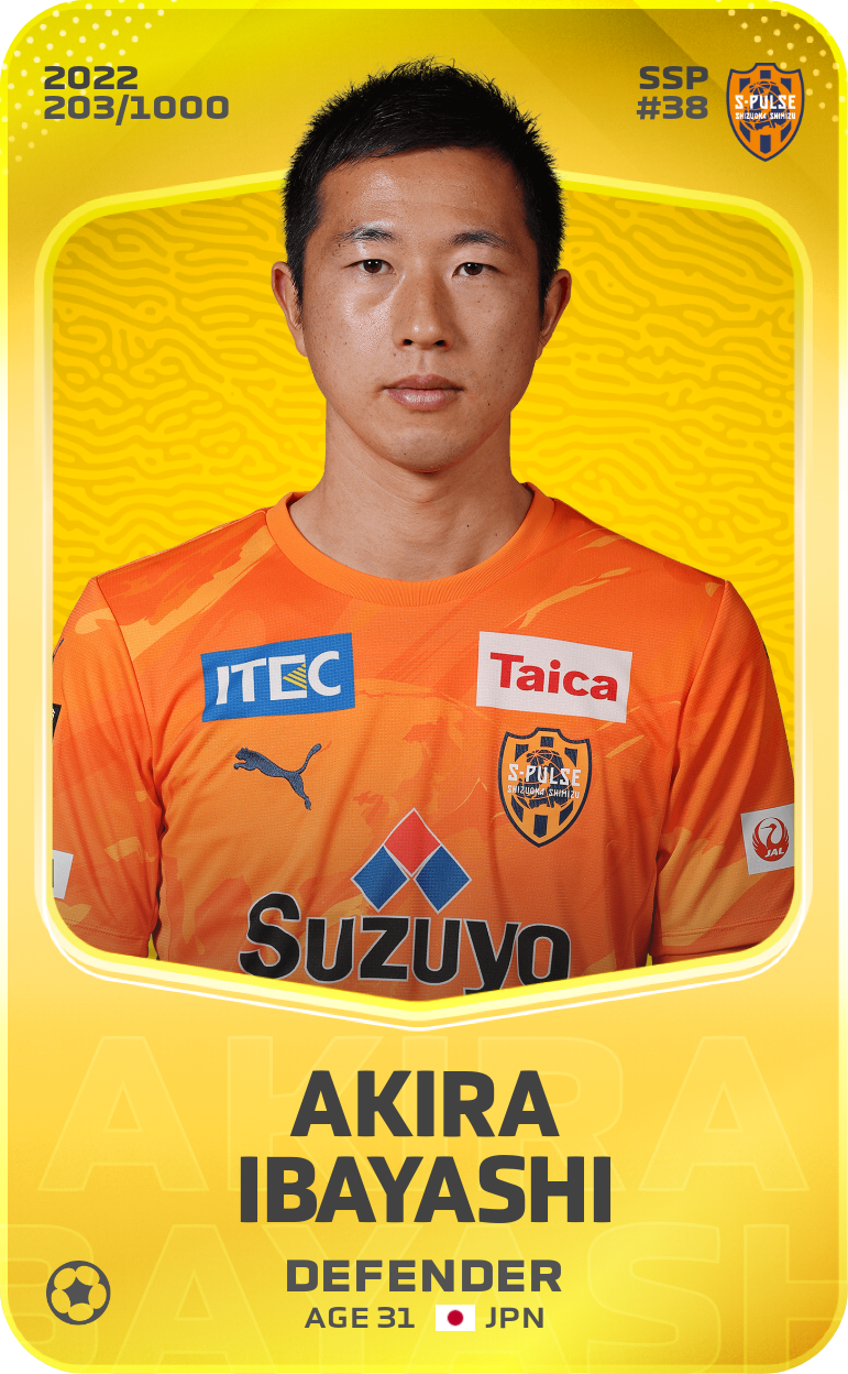 Sorare - Sorare Official - Akira Ibayashi 2022-23 • Limited 203/1000 - NFT # 52829590848907179453345025859344290839414257188576710550300736007450306996416