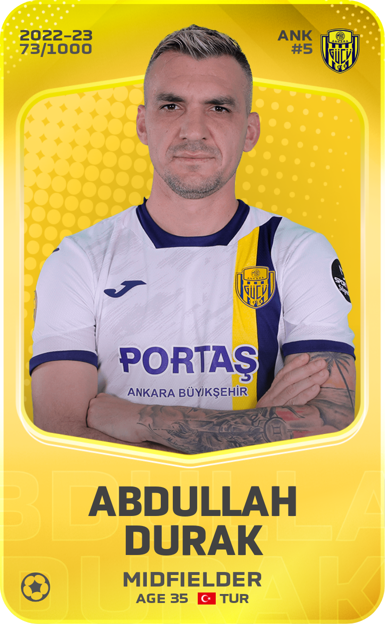 Sorare - Sorare Official - Abdullah Durak 2022-23 • Limited 73/1000 - NFT # 92192194485598340637506021015808165496147356085052514026520036787259458840793