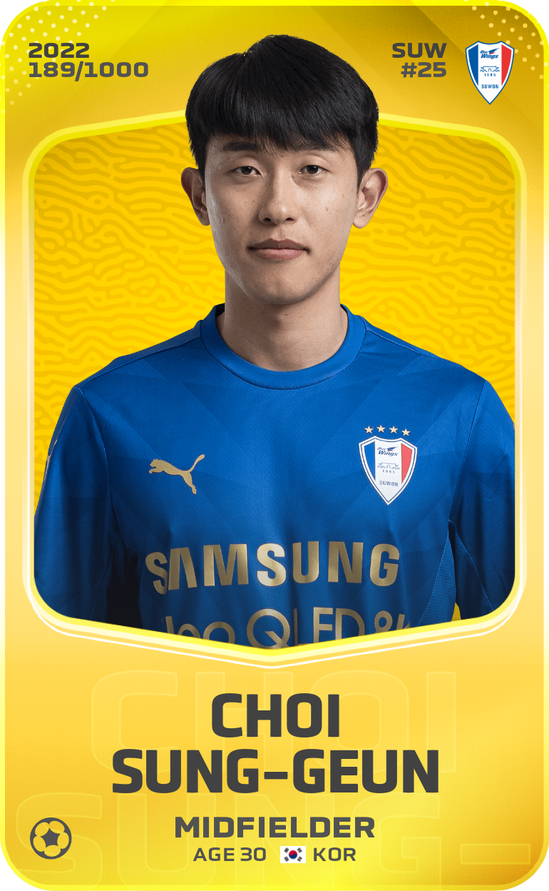 Sorare - Sorare Official - Choi Sung-Geun 2022-23 • Limited 189/1000 - NFT # 4759903933491209076230872258078295044304646533821239350542383886455727304701
