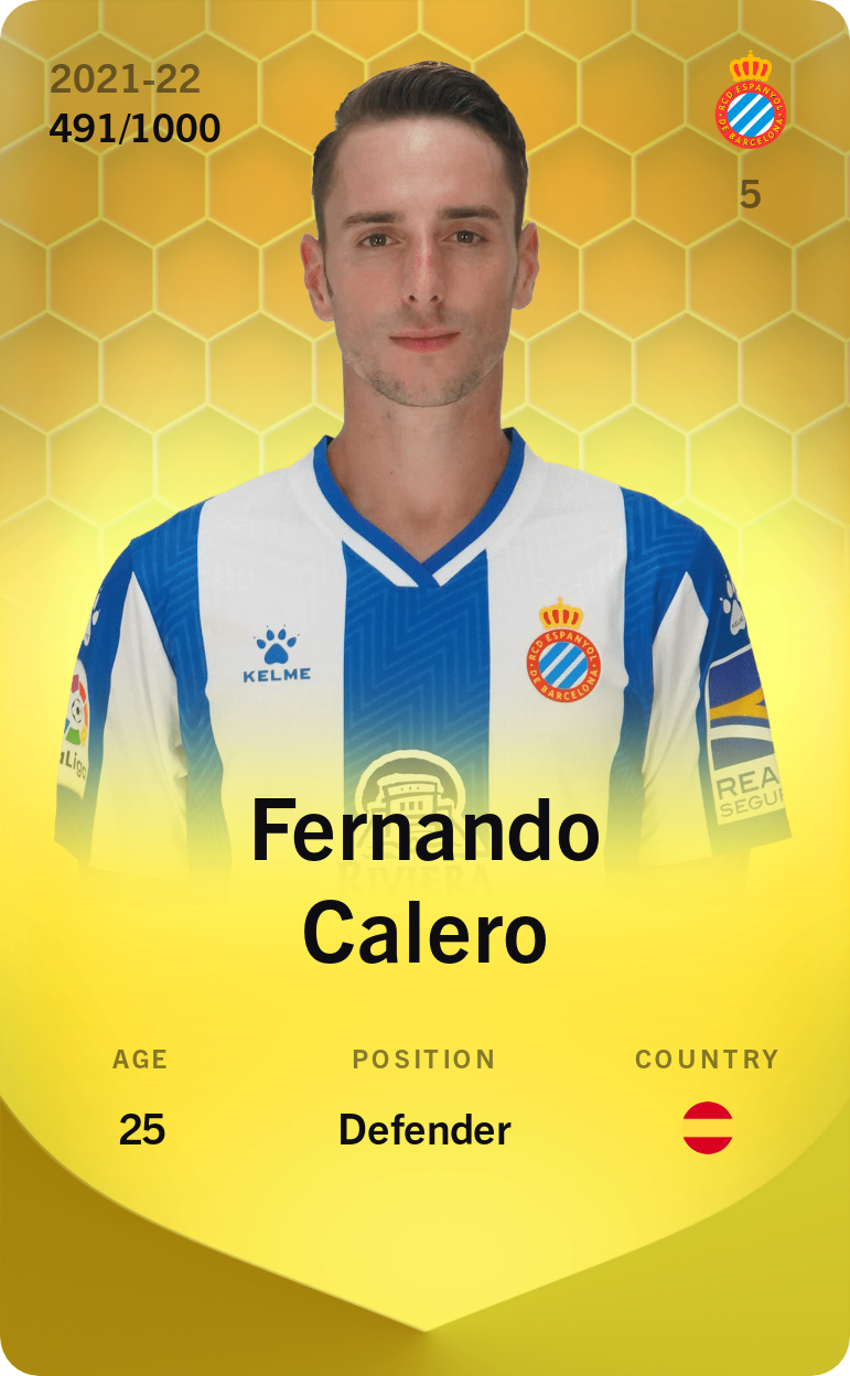 Sorare - Sorare Official - Fernando Calero 2021-22 • Limited 491/1000 - NFT # 9049277009359565997296165911144244672690902606157967806047501574065271150474