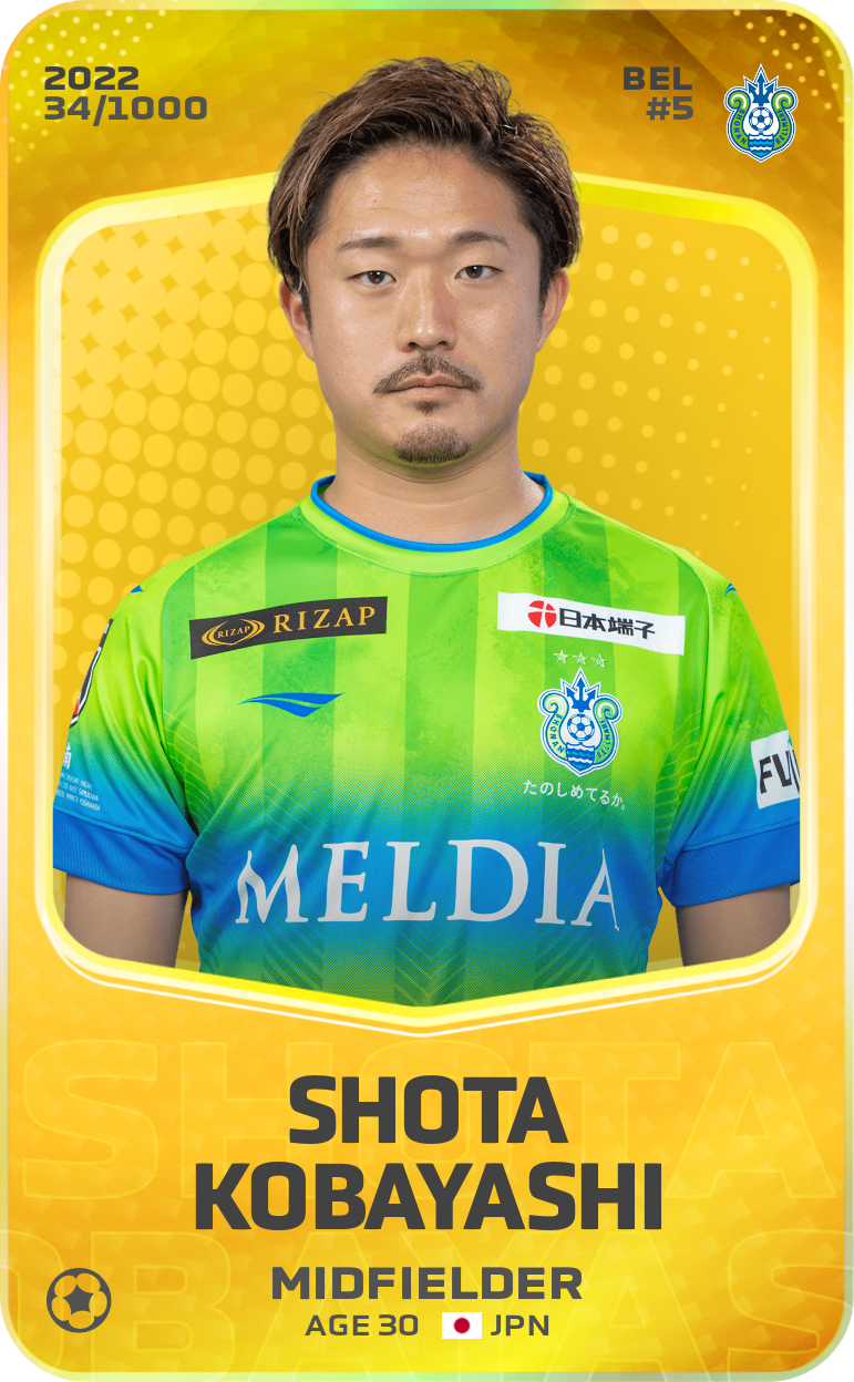 Sorare - Sorare Official - Shota Kobayashi 2022-23 • Limited 34/1000 - NFT # 62092536631532910725532317573588731461246681509857843736798968309526164149097