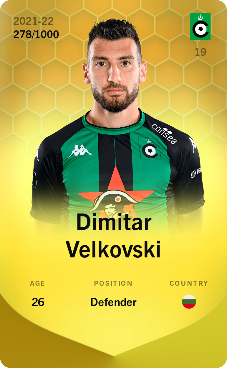 Sorare - Sorare Official - Dimitar Velkovski 2021-22 • Limited 278/1000 - NFT # 46536585613577253765540105348537062444428974762242211320866867806725680638055