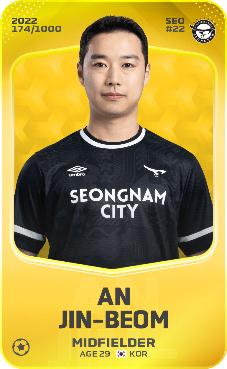 Sorare - Sorare Official - An Jin-Beom 2022-23 • Limited 174/1000 - NFT # 106684471883466081428646418825025439473199237020937049975876689030625061801169