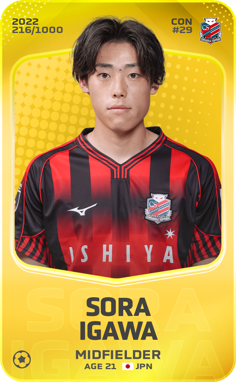 Sorare - Sorare Official - Sora Igawa 2022-23 • Limited 216/1000 - NFT # 85802097653091545020908167288311333864798335701392296937037234364128068798926