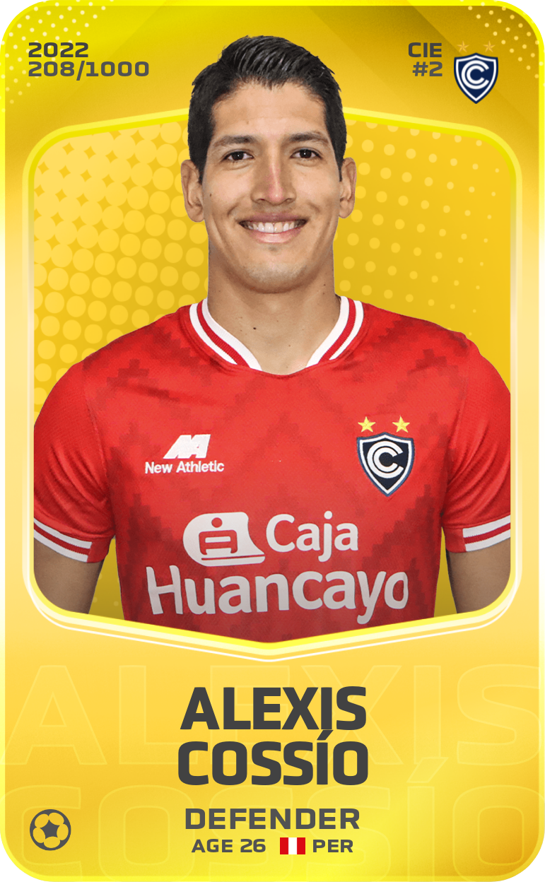 Sorare - Sorare Official - Alexis Cossío 2022-23 • Limited 208/1000 - NFT # 78331514932201652750744003490056878704223387095728949368076104786550136585489