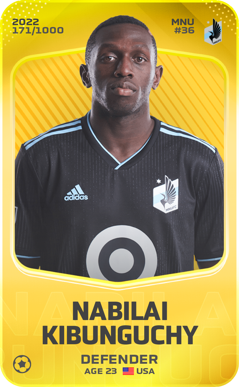 Sorare - Sorare Official - Nabilai Kibunguchy 2022-23 • Limited 171/1000 - NFT # 105545012391088872079110574312322659355964919483304273126587260770862621399049