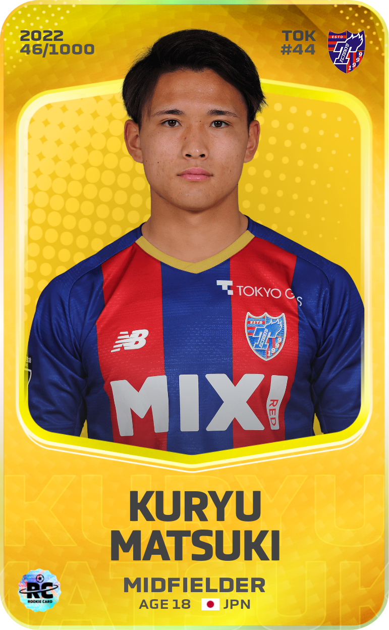 Sorare - Sorare Official - Kuryu Matsuki 2022-23 • Limited 46/1000 - NFT # 52170618751103273759440878742229050288448846000123122892193430666204887858823