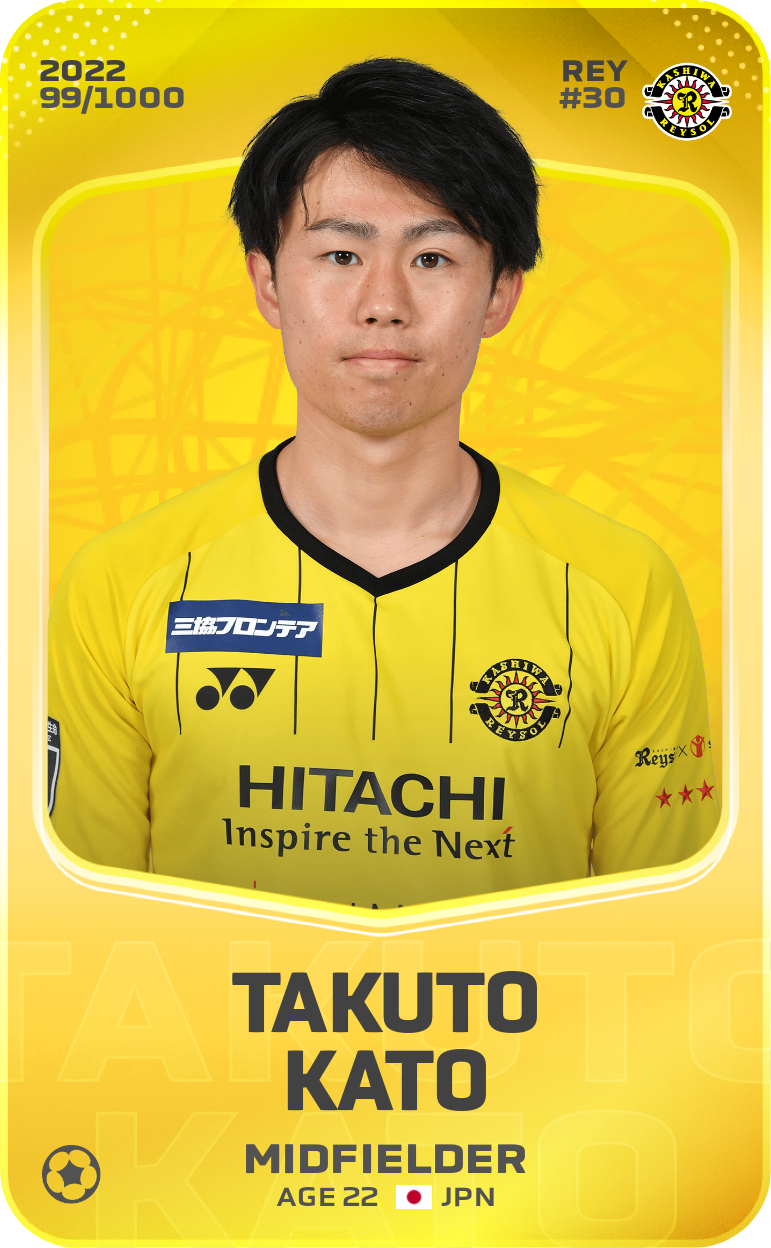 Sorare - Sorare Official - Takuto Kato 2022-23 • Limited 99/1000 - NFT # 6754473941119921160527520757605238723021460610602238324614586231582098703700