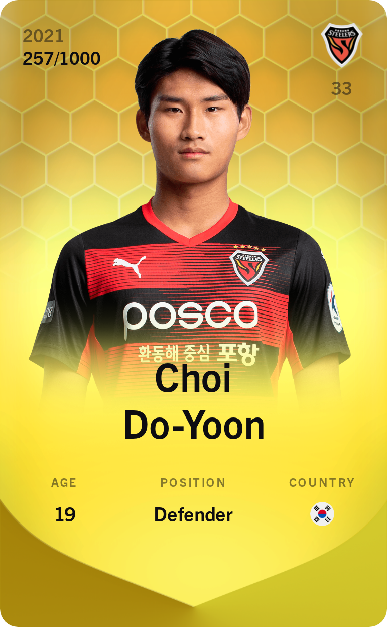 Sorare - Sorare Official - Choi Do-Yoon 2021-22 • Limited 257/1000 - NFT # 69641796957644452454231661633091633834258769460669566111591409035636745964014