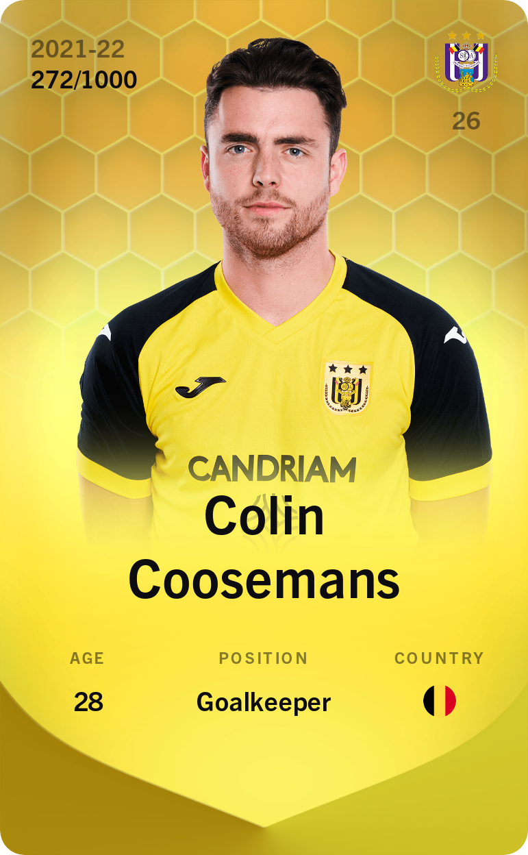 Sorare - Sorare Official - Colin Coosemans 2021-22 • Limited 272/1000 - NFT # 102210404829896561301702579579994878293675800753400138024478648958501096807927