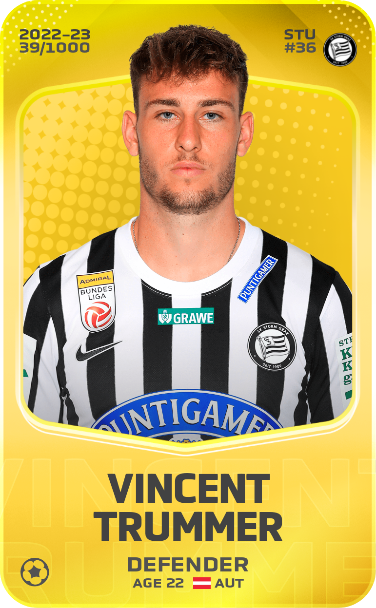 Sorare - Sorare Official - Vincent Trummer 2022-23 • Limited 39/1000 - NFT # 103062820714186591611453693073713467972635532901937932725543408606520567422220