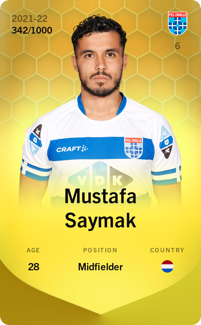 Sorare - Sorare Official - Mustafa Saymak 2021-22 • Limited 342/1000 - NFT # 91503131760265177333378377494743279831534382490642912234307106871322823216319