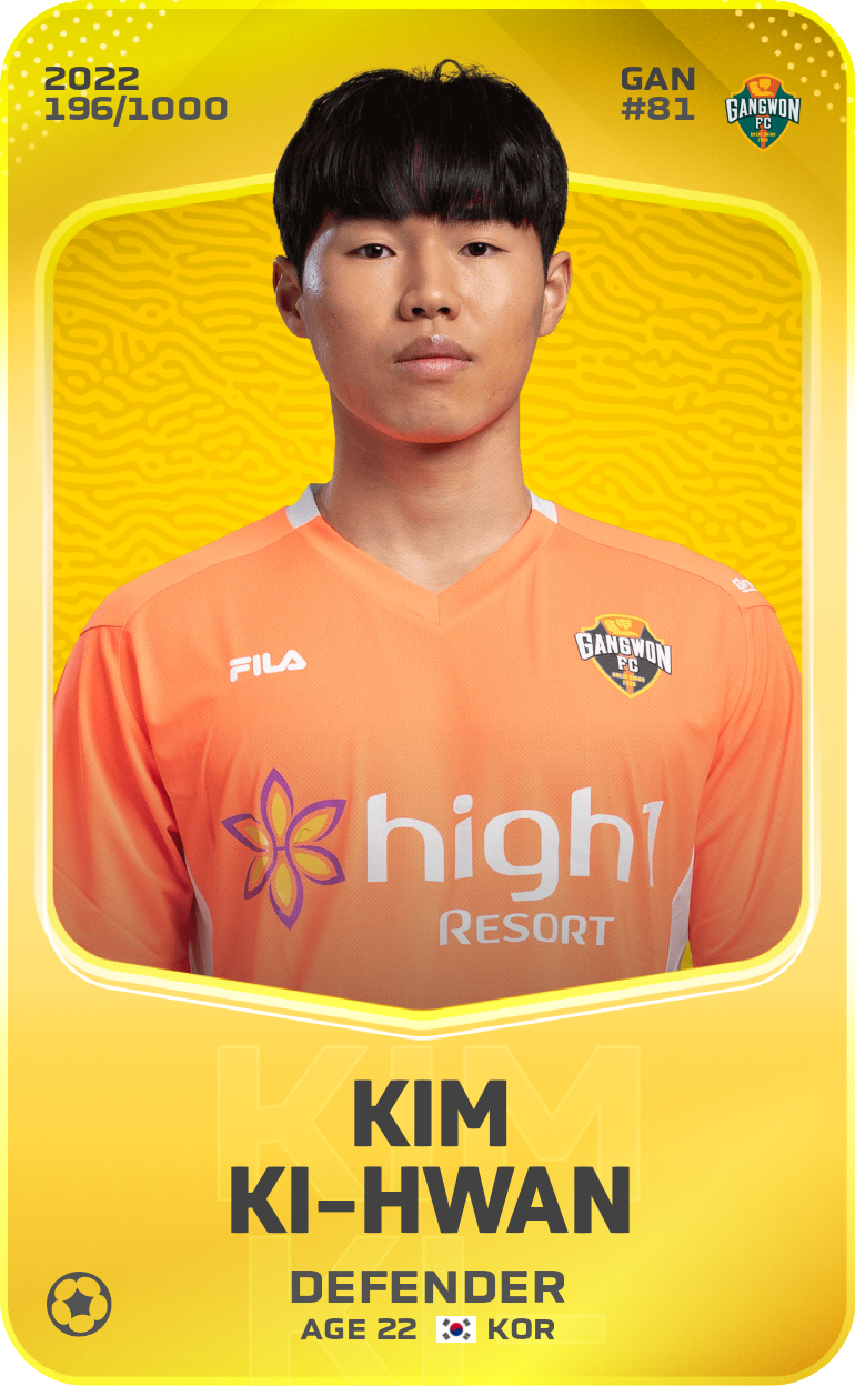 Sorare - Sorare Official - Kim Ki-Hwan 2022-23 • Limited 196/1000 - NFT # 108608005924788335169547147676413533430738173234039130138821789142103818201650