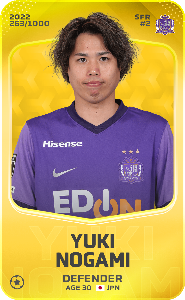 Sorare - Sorare Official - Yuki Nogami 2022-23 • Limited 263/1000 - NFT # 109434691882438473559517680580667895175430541577002694948667629321280715316809