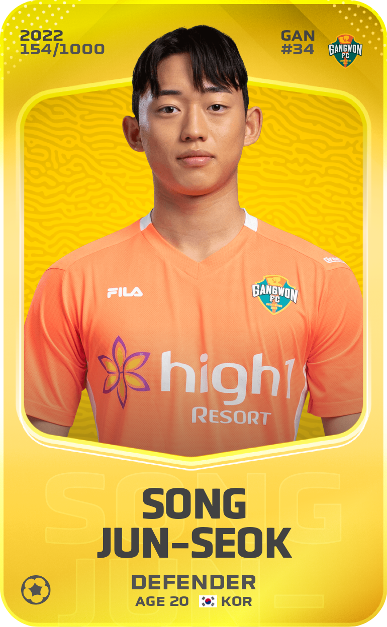 Sorare - Sorare Official - Song Jun-Seok 2022-23 • Limited 154/1000 - NFT # 33037644403348504297819205186159834504975352549839516587836146597548393660254