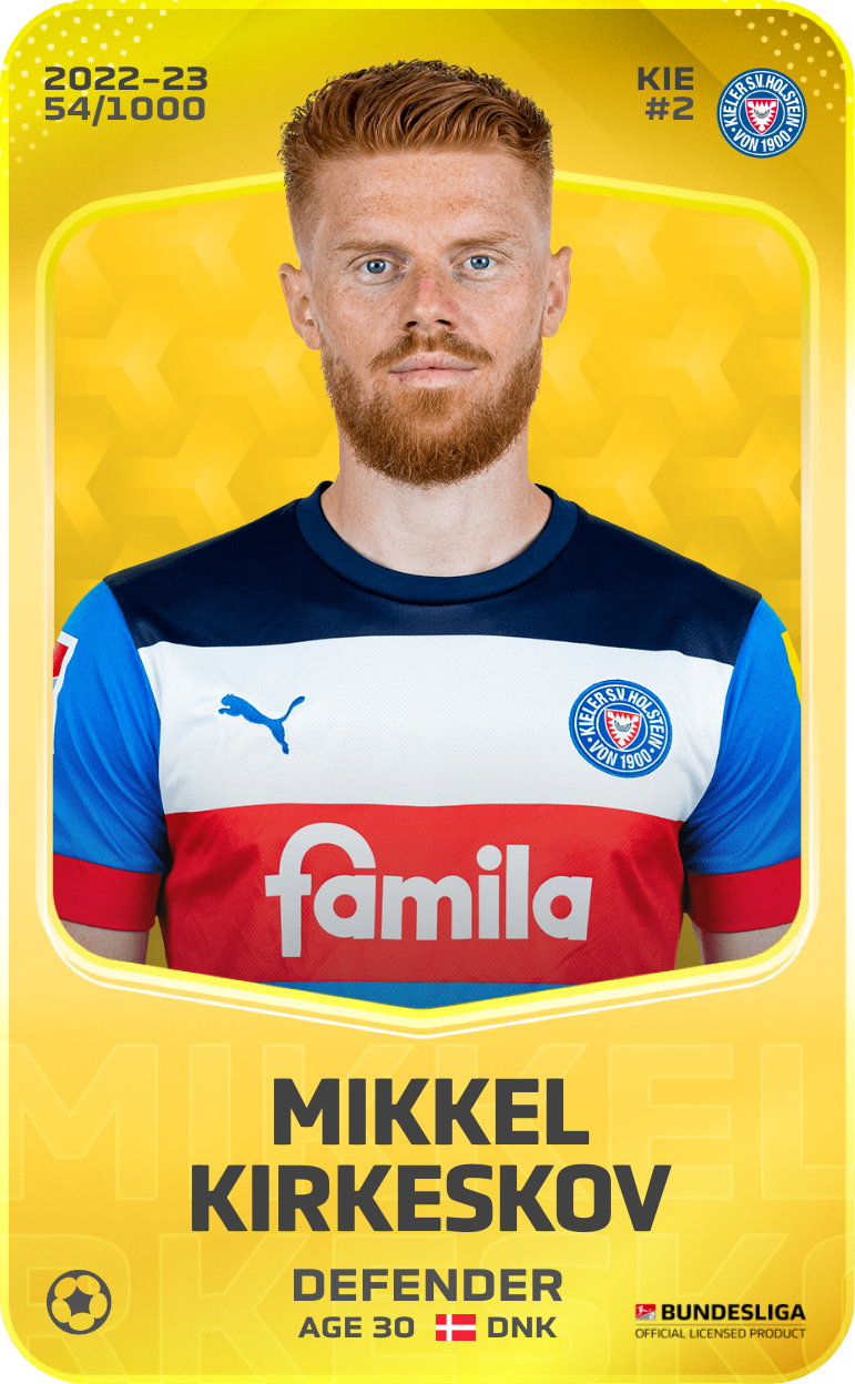 Sorare - Sorare Official - Mikkel Kirkeskov 2022-23 • Limited 54/1000 - NFT # 100068311503576667622525179784873129551288755259683714978134301700987832147447