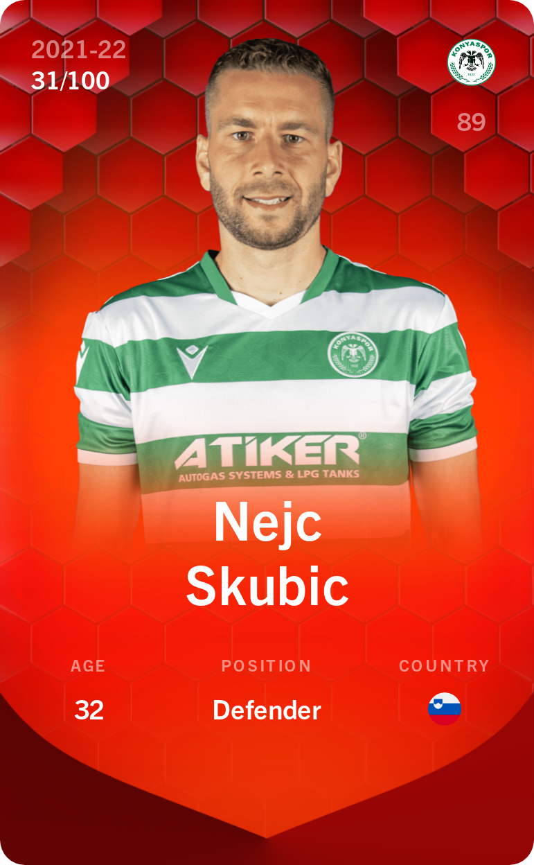 Sorare - Sorare Official - Nejc Skubic 2021-22 • Rare 31/100 - NFT # 24331843012643412330784797986292372904287990901223055519609741605277672510568