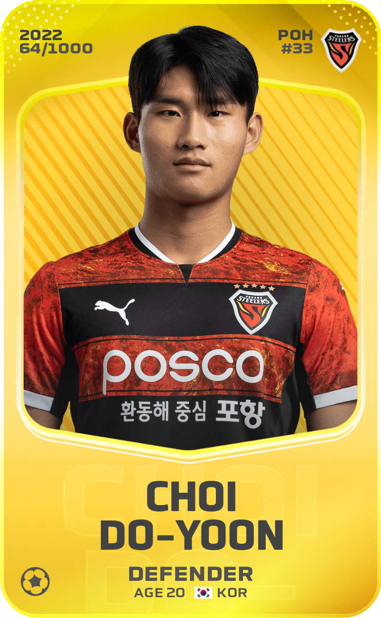 Sorare - Sorare Official - Choi Do-Yoon 2022-23 • Limited 64/1000 - NFT # 106319523012909271612422485482762636386090924091275605977328329481422751319015