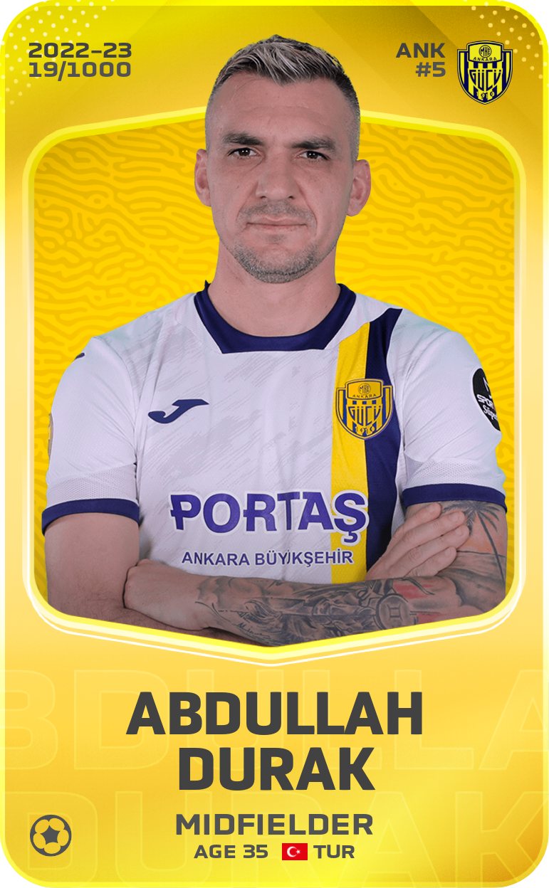 Sorare - Sorare Official - Abdullah Durak 2022-23 • Limited 19/1000 - NFT # 36865673125432426839655099967674824054308737219448272665339305341666284673020