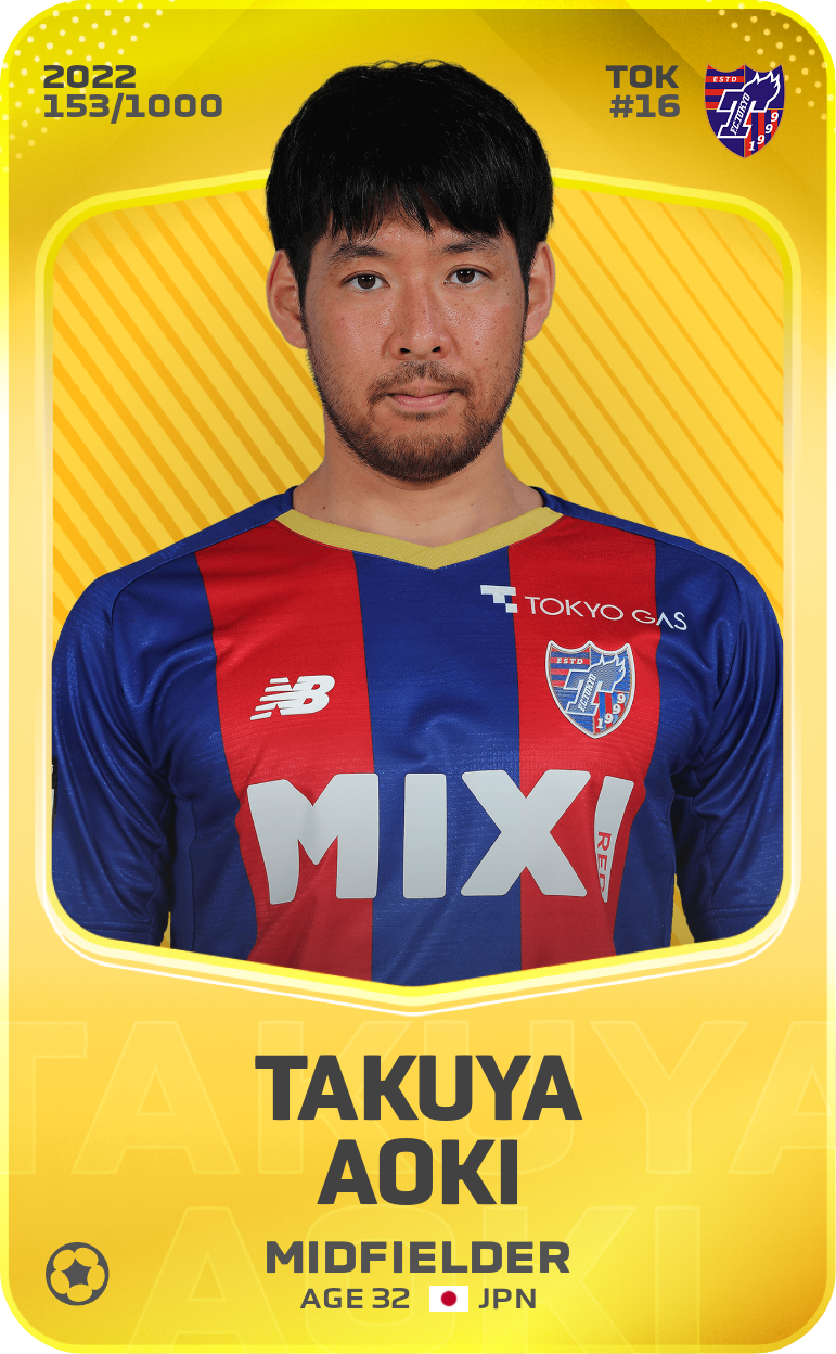 Sorare - Sorare Official - Takuya Aoki 2022-23 • Limited 153/1000 - NFT # 75755251092522163395110156780417713054487593379095000199152833538444471146416