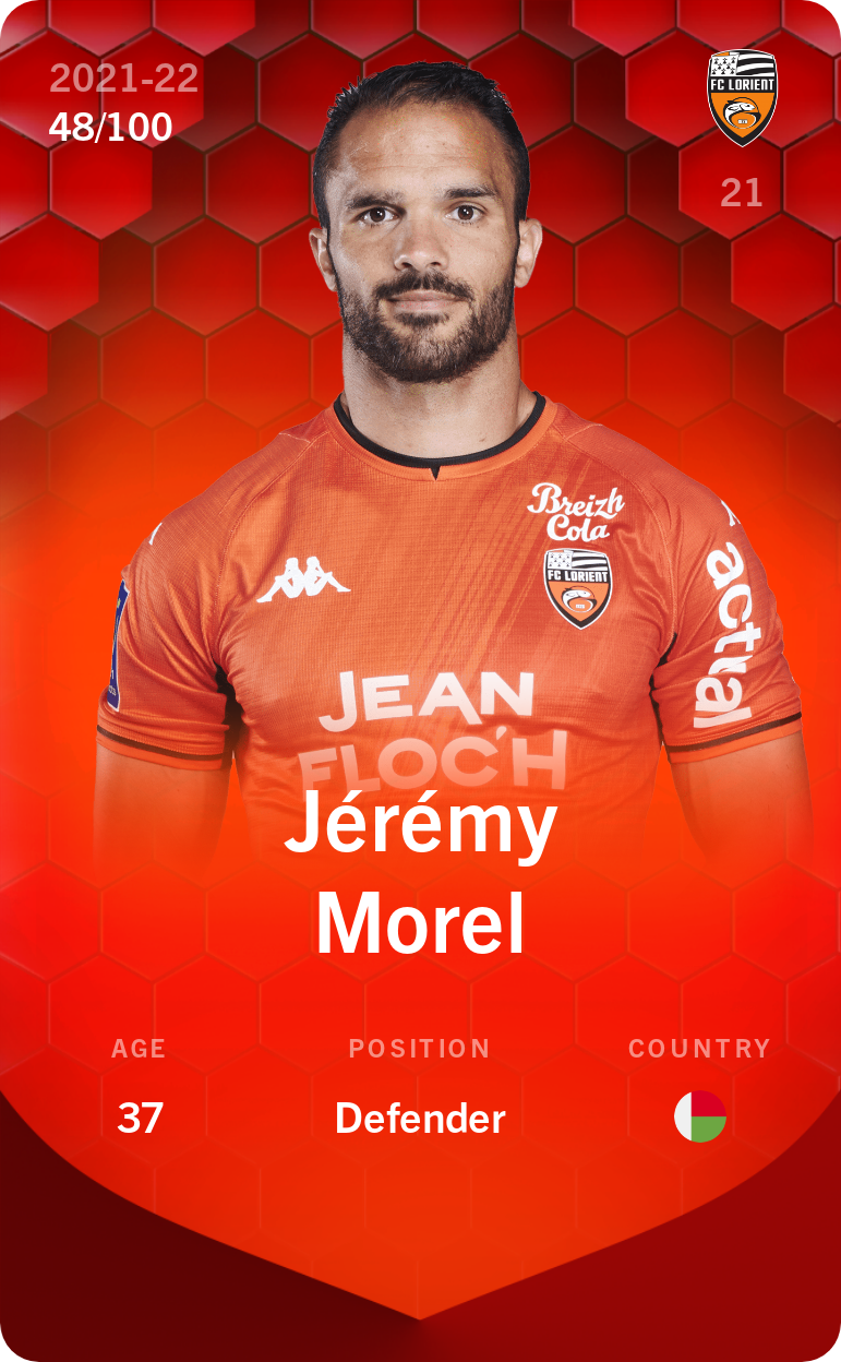 Sorare - Sorare Official - Jérémy Morel 2021-22 • Rare 48/100 - NFT # 11021869034455109467283775723564623134447127238052352333060964038450980106443